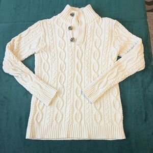 Hope & Henry Cream Knit Sweat Size L